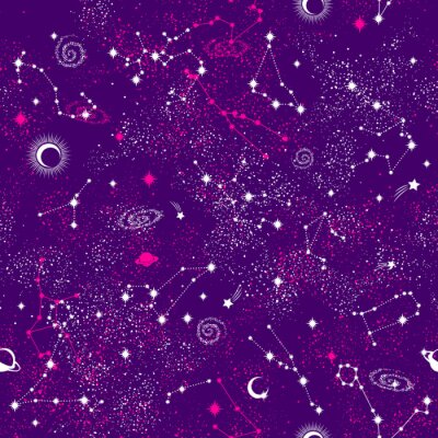 Tapete Nahtloser Musterdruck der Galaxie contillation