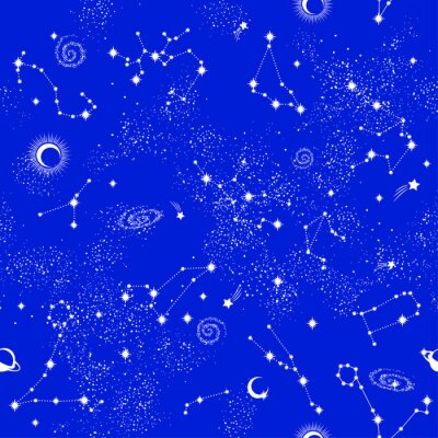 Tapete Nahtloser Musterdruck der Galaxie contillation