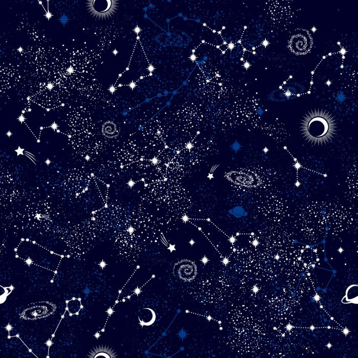 Tapete Nahtloser Musterdruck der Galaxie contillation