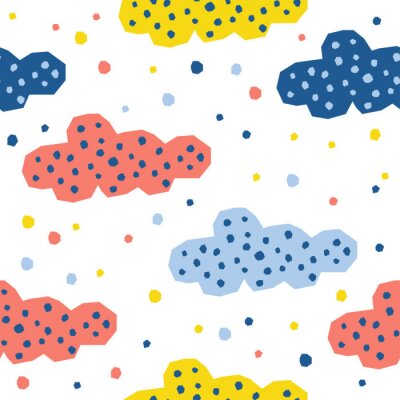 Tapete Nahtloser Musterhintergrund der abstrakten Wolke. Childish einfache Anwendung Cloud Sky Cover