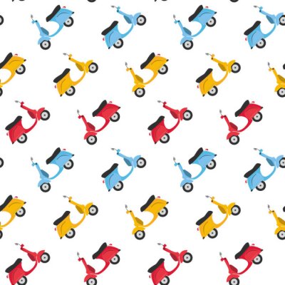Tapete Nahtloser Musterhintergrund der lustigen Roller