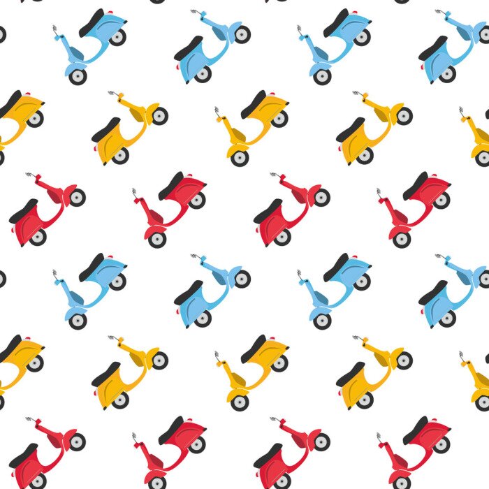 Tapete Nahtloser Musterhintergrund der lustigen Roller