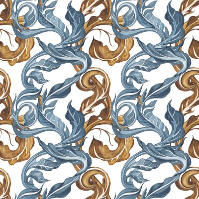 Tapete Nahtloses Blumenmuster der Weinlese mit handgezeichneten Blättern. Kann für Tapeten, Website-Hintergrund, Textilien, Handyhülle verwendet werden