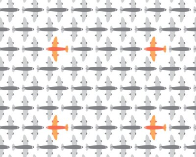 Tapete Nahtloses Flugzeug Kommerzielles Flugmuster