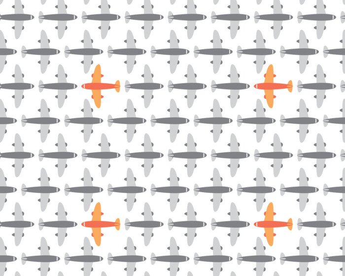 Tapete Nahtloses Flugzeug Kommerzielles Flugmuster