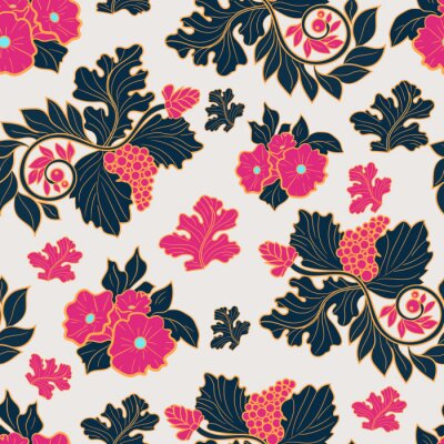 Tapete Nahtloses mit Blumenmuster mit Blume. Vector Hintergrund für Textil, Druck, Tapeten, Verpackung.