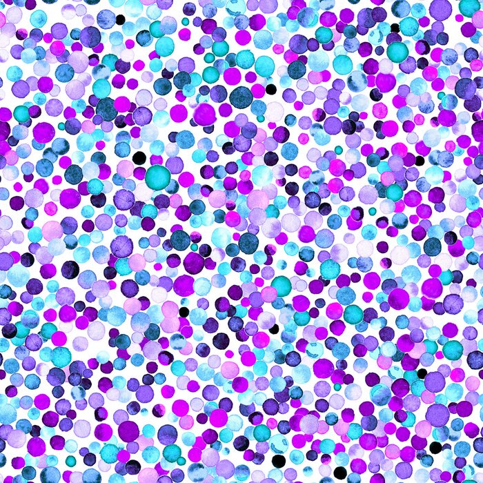 Tapete Nahtloses Muster der Aquarellkonfettis. Handgemalte brillante Kreise. Aquarell Konfetti Kreise. Blaues zerstreutes Kreismuster. 19.