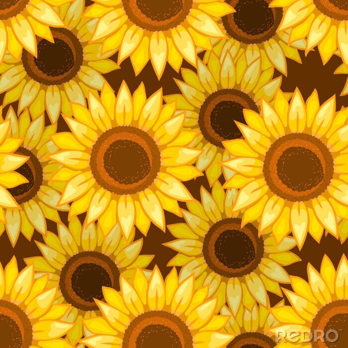 Tapete Nahtloses Muster der Sonnenblumen. Vektor-Illustration.