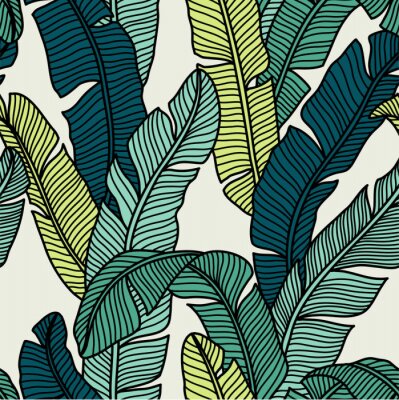 Tapete Nahtloses Muster der tropischen Palmenblätter