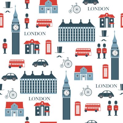Tapete Nahtloses Muster des London-Vektors