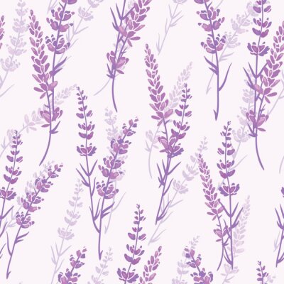 Tapete Nahtloses Muster des purpurroten Vektors des Lavendels. Retro- Hintergrund des schönen violetten Lavendels. Elegantes Gewebe auf hellem Hintergrund Oberflächenmusterdesign.