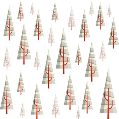 Tapete Nahtloses Muster des Winterwaldes mit einfacher Dreieckkiefer. Vektorillustration für Wintersaisondesign und Weihnachten
