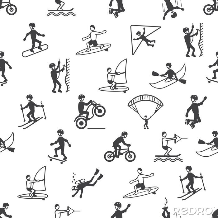 Tapete Nahtloses Muster für Extremsportarten