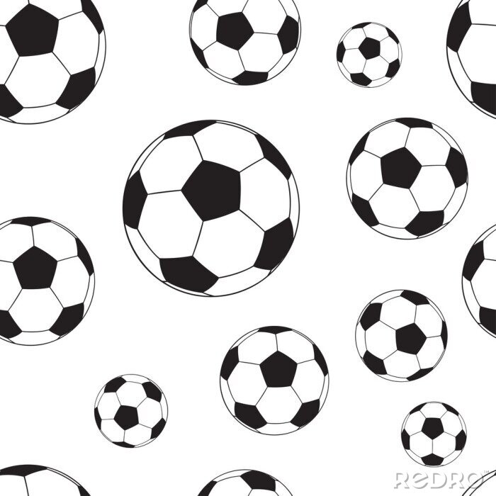 Tapete Nahtloses Muster mit Fußballbällen