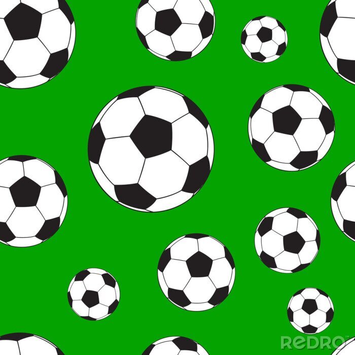 Tapete Nahtloses Muster mit Fußballbällen