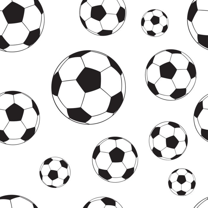 Tapete Nahtloses Muster mit Fußballbällen