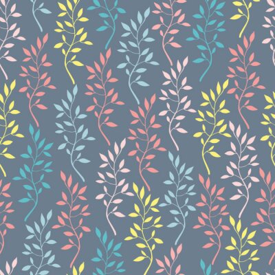 Tapete Nahtloses Muster mit Hand gezeichneten Niederlassungen.