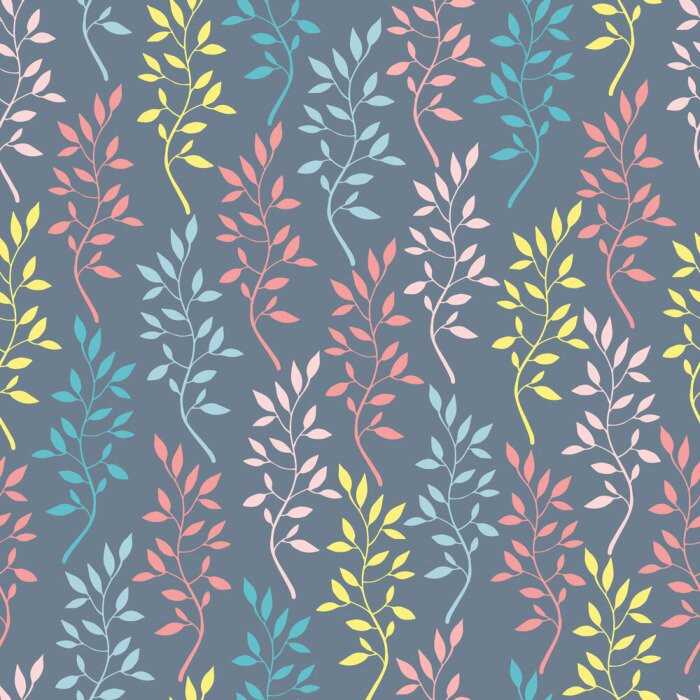 Tapete Nahtloses Muster mit Hand gezeichneten Niederlassungen.