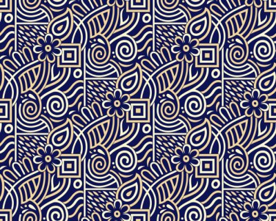 Tapete Nahtloses Stammesblumenmuster