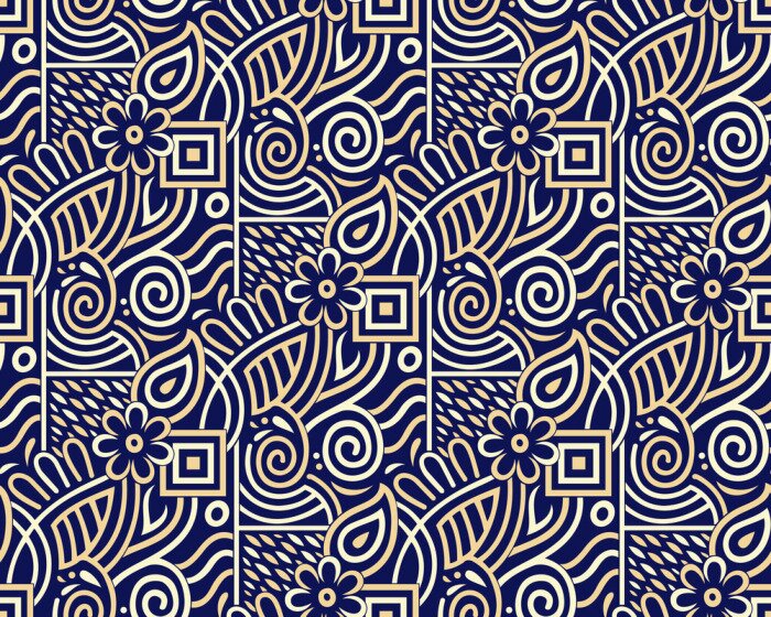 Tapete Nahtloses Stammesblumenmuster