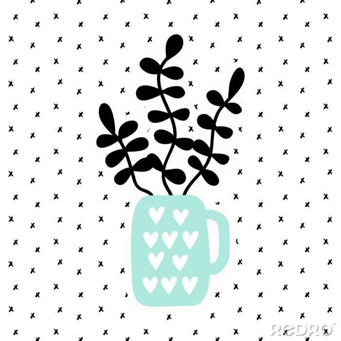 Tapete Natur als Zweige in Vase