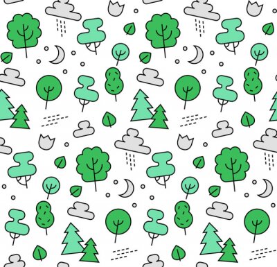 Tapete Natur-Elemente nahtlose Symbole Muster