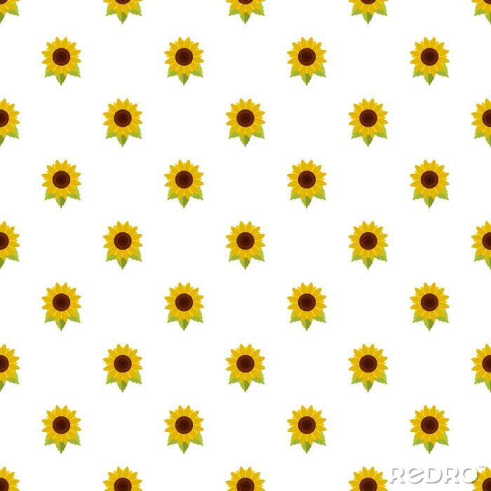 Tapete Natural sunflower pattern seamless vector repeat for any web design