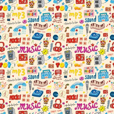 Tapete nette Musik-Ikone nahtlose Muster