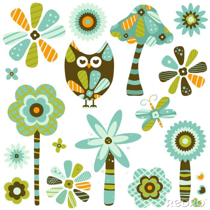 Tapete nette Retro-Set