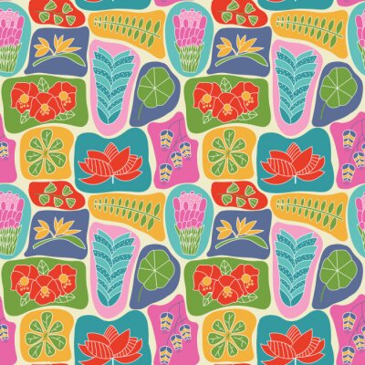 Tapete Nette Tapete mit tropischen Blumen der tropischen Art der Schönheit.