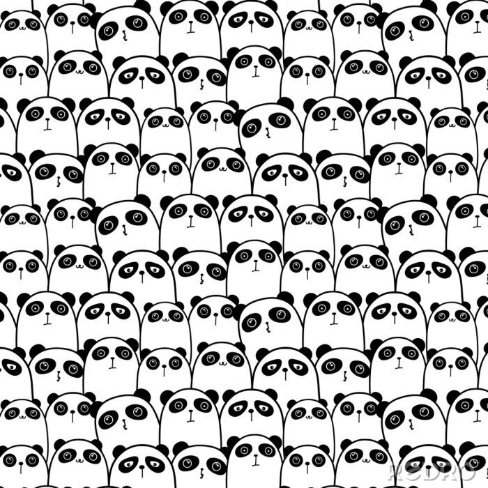Tapete Netter Panda-Vektor-Muster-Hintergrund. Vektor-Illustration.