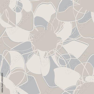 Tapete Neutral Colour Abstract Floral Seamless Pattern Design