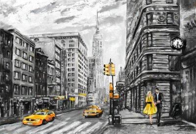 New York in Grau und Gelb
