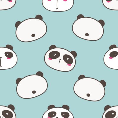 Tapete Niedliche Bären auf blauem Hintergrund