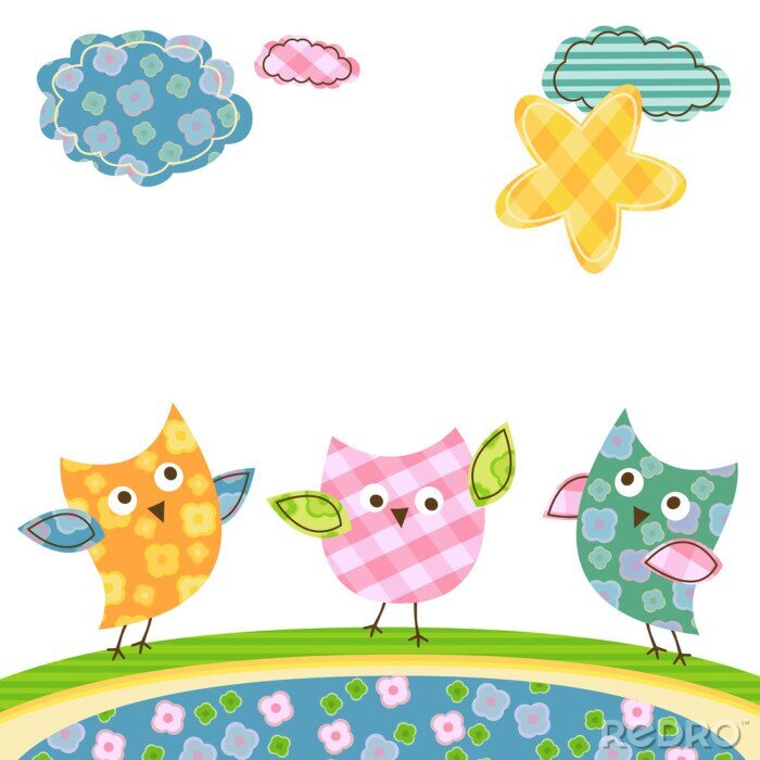 Tapete niedlichen Eulen