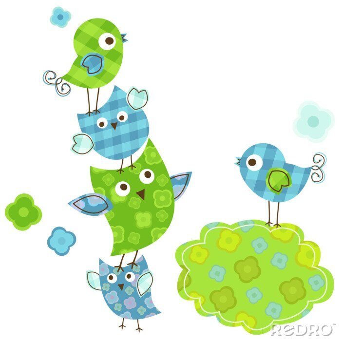 Tapete niedlichen Vögeln