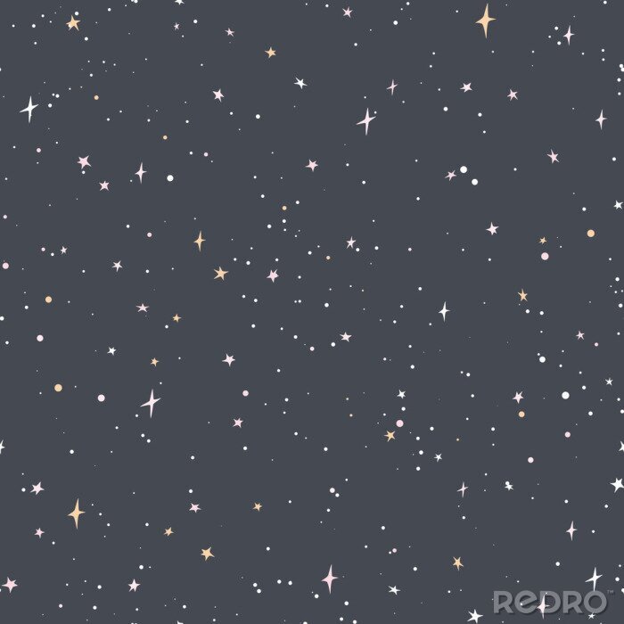 Tapete Night sky seamless vector pattern