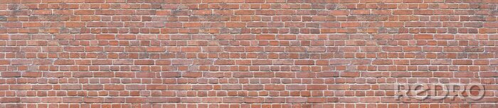 Tapete Old red brick wall background. Panoramic wide texture