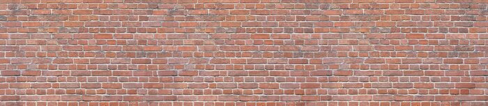Tapete Old red brick wall background. Panoramic wide texture