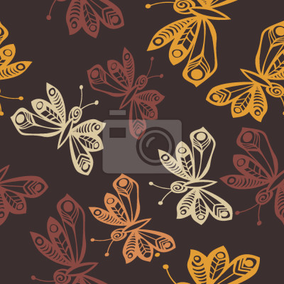 Tapete Orangefarbene Schmetterlinge