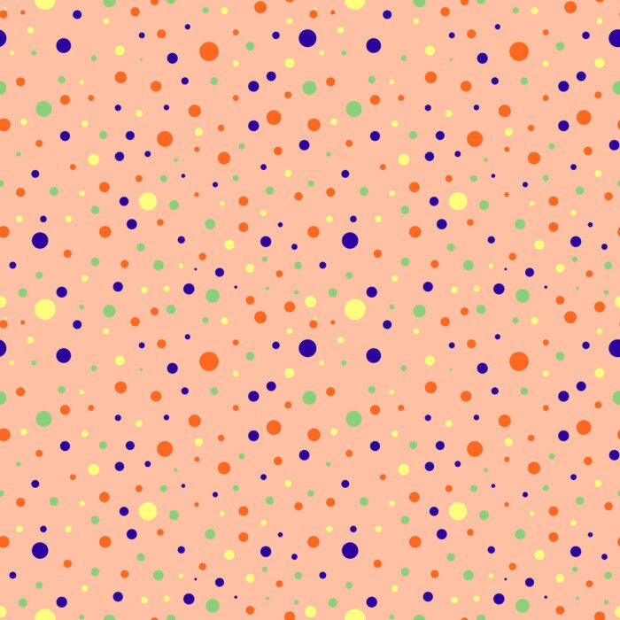 Tapete Orangefarbenes Motiv mit kleinen bunten Punkten