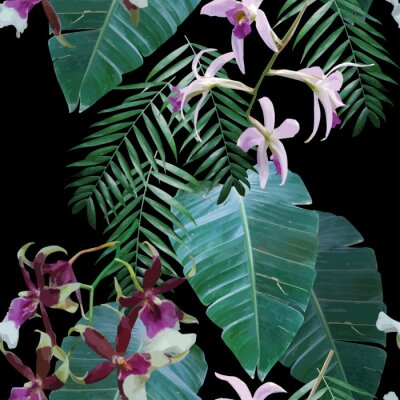 Tapete Orchideen exotischen tropischen Muster