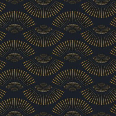 Tapete Orientalische Fächer auf dunklem Hintergrund