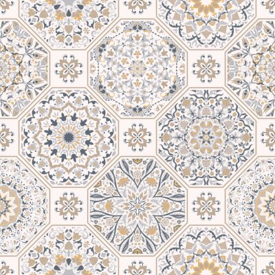 Tapete Orientalische Mosaike in natürlichen Farben