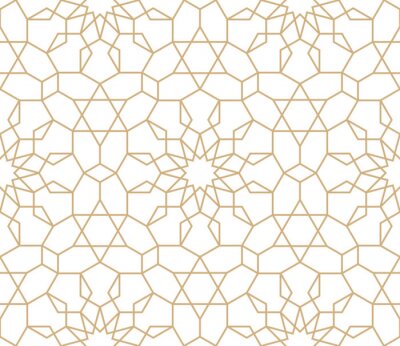 Tapete Orientalisches arabisches Muster in imitierter Goldfarbe