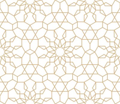 Tapete Orientalisches arabisches Muster in imitierter Goldfarbe