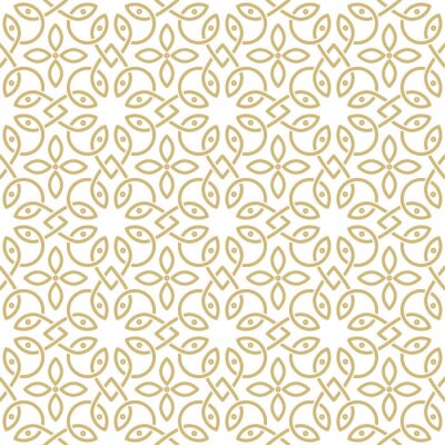 Tapete Orientalisches Muster in Schattierungen von Goldimitat