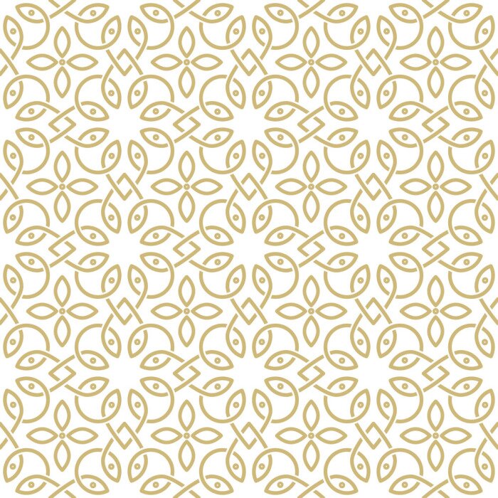 Tapete Orientalisches Muster in Schattierungen von Goldimitat