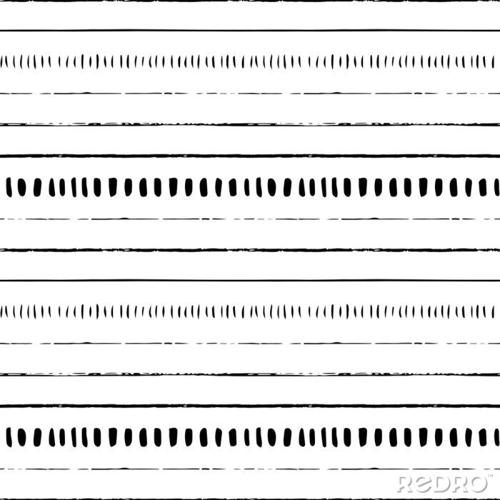 Tapete Orientalisches Muster mit schwarz-weißen Streifen
