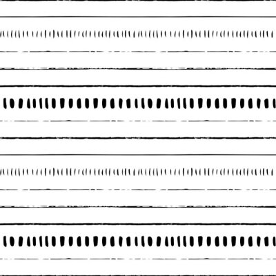 Tapete Orientalisches Muster mit schwarz-weißen Streifen
